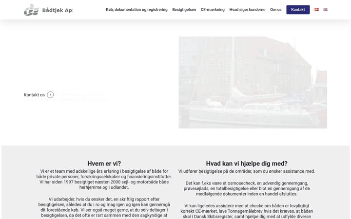 Screenshot of baadtjek.dk
