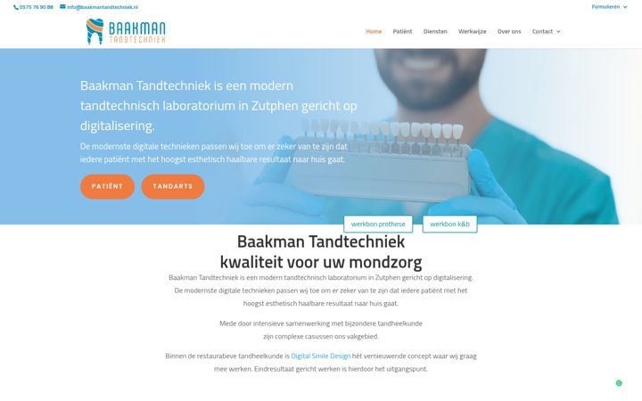 Screenshot of baakmantandtechniek.nl