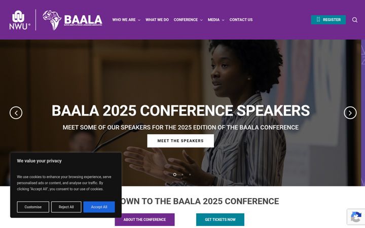 Screenshot of baala.org.za