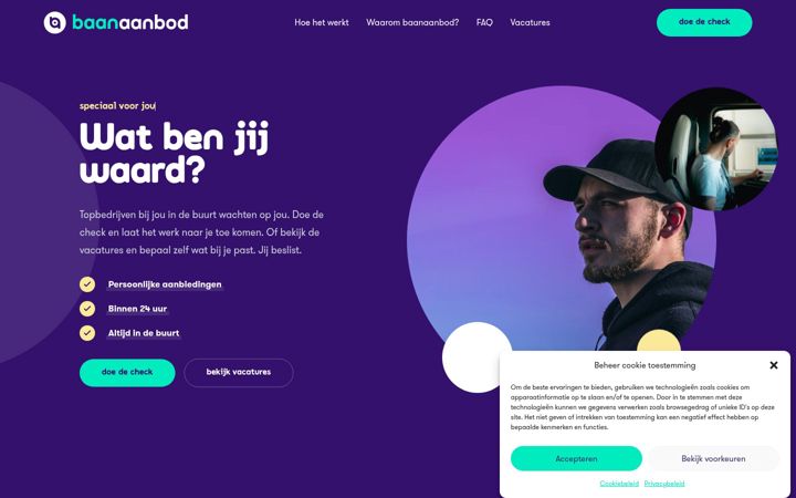Ekraanipilt saidist baanaanbod.nl