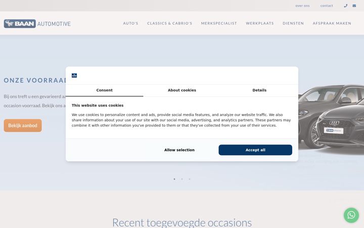 Ekraanipilt saidist baanautomotive.nl