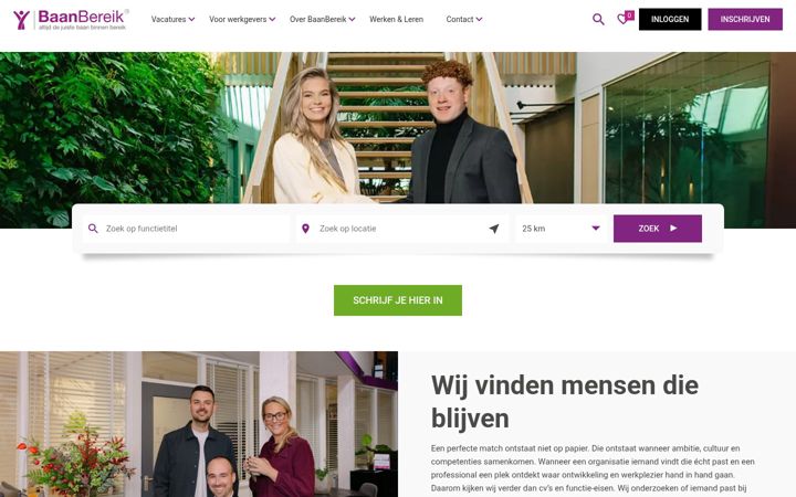 Screenshot of baanbereik.nl