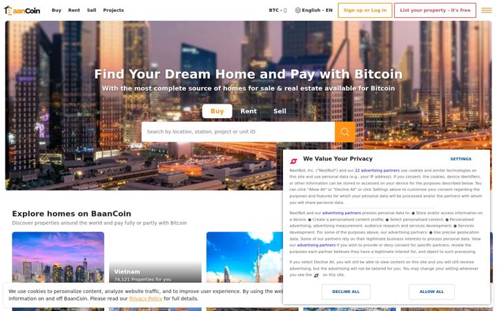 Screenshot of baancoin.com