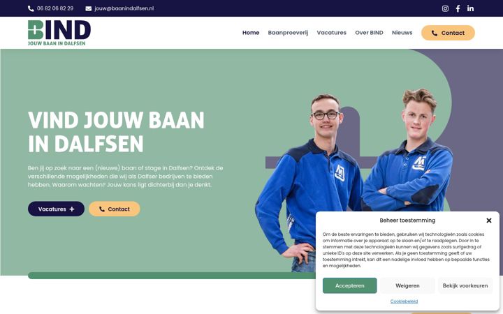 Screenshot of baanindalfsen.nl