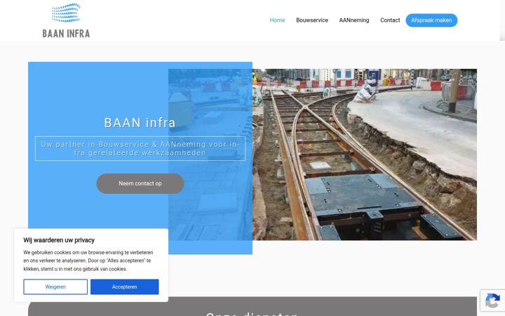 Screenshot of baaninfra.nl