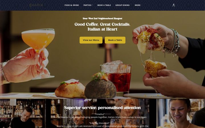 Screenshot of baaria.co.uk