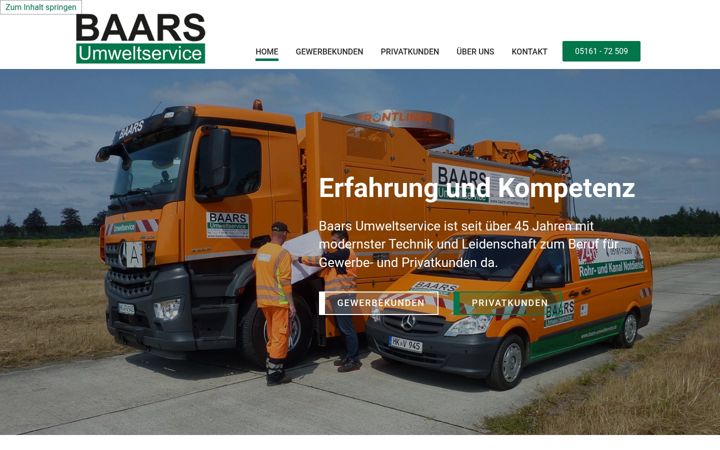 Screenshot of baars-umweltservice.de