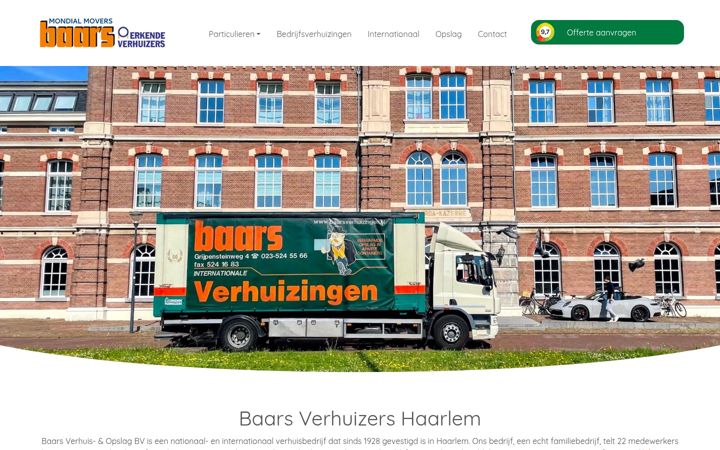 Skärmbild av baarsverhuizingen.nl