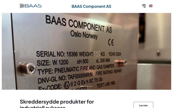 Screenshot of baascomponent.no