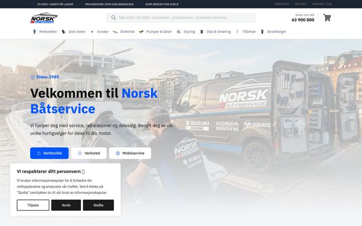 Screenshot of baat-service.no