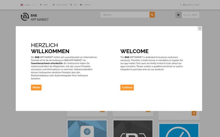 Screenshot of bab-appmarket.de