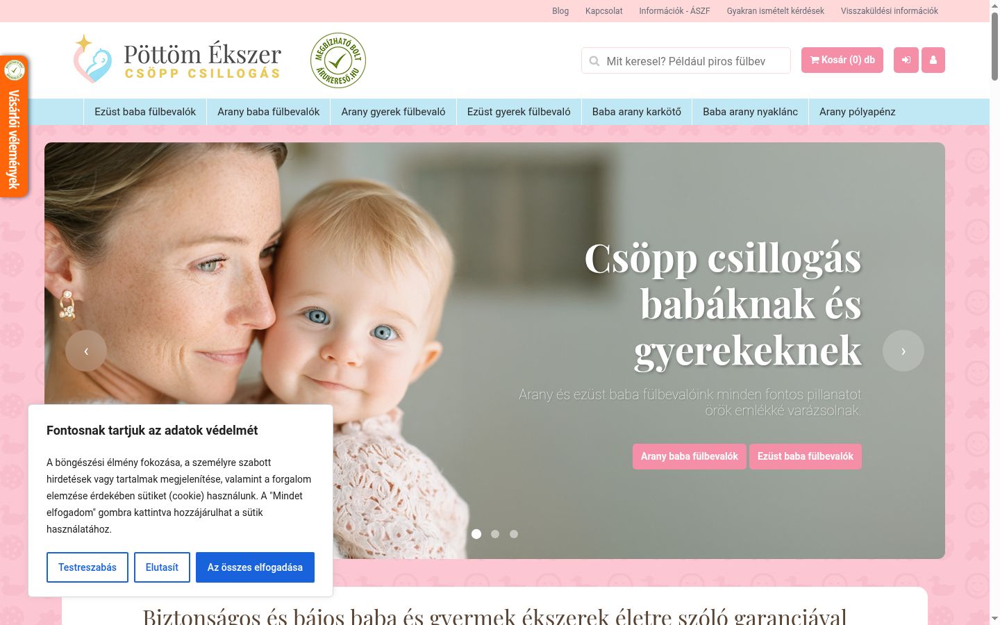 Screenshot of the consent banner shown before any interaction