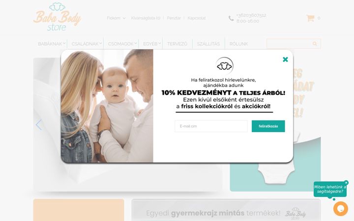 Screenshot of bababodystore.hu