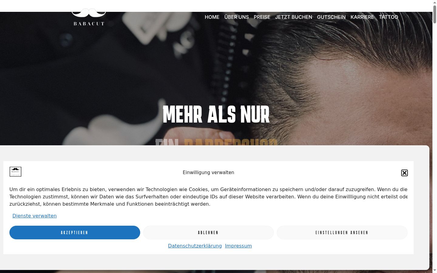Screenshot of the consent banner shown before any interaction
