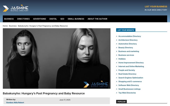 Screenshot of babakunyho.hu