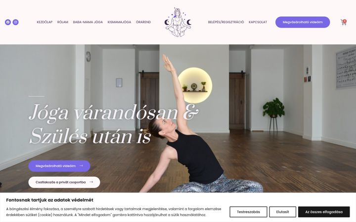 Screenshot of babamamajoga.hu