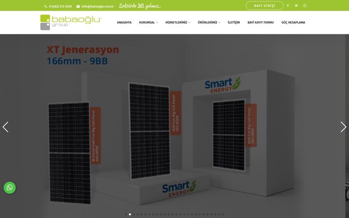 Screenshot of babaoglu.com.tr