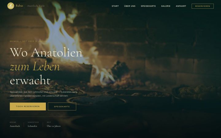 Screenshot of babasrestaurant.de