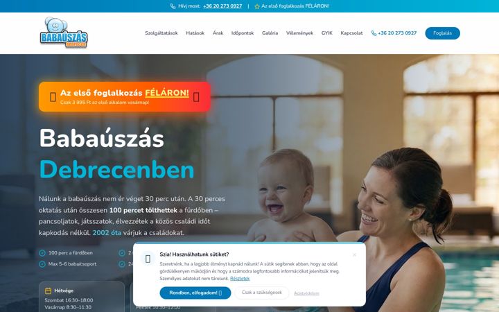 Screenshot of babauszas-debrecen.hu