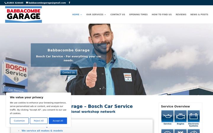 Zrzut ekranu babbacombegarage-boschauto.co.uk