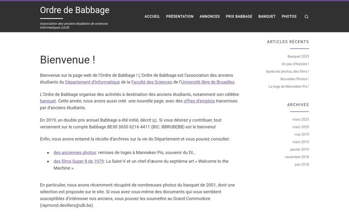 Екранна снимка на babbage.ulb.be