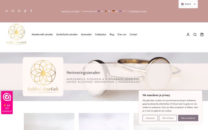 Екранна снимка на babbelboetiek.nl