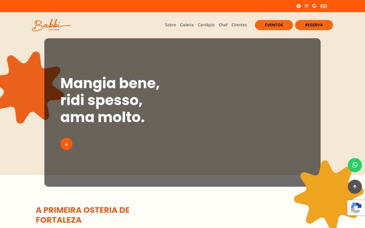 Kuvakaappaus sivustosta babbiosteria.com.br
