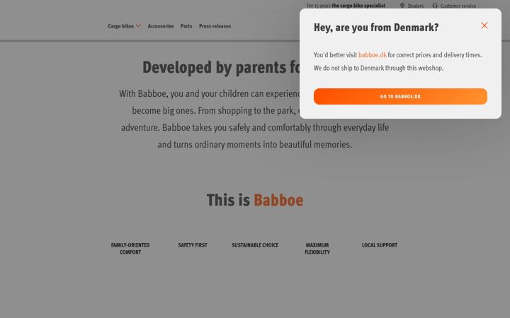 Skjámynd af babboecargobike.com