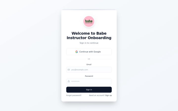 Screenshot of babehotpilates-onboarding.com