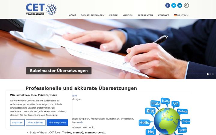 Screenshot of babelmaster.de