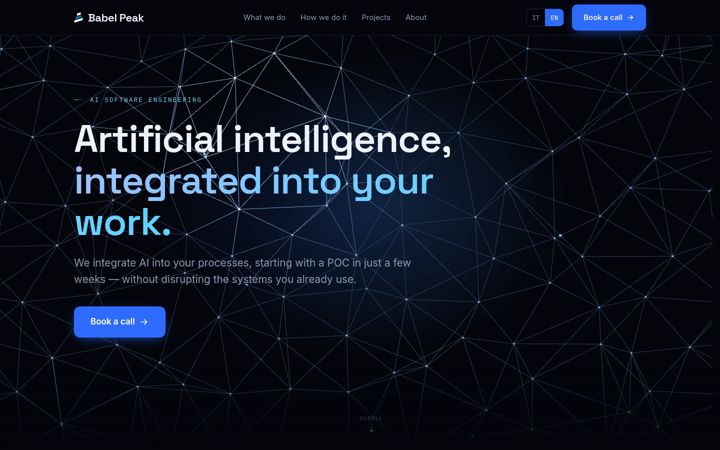 Screenshot of babelpeak.com