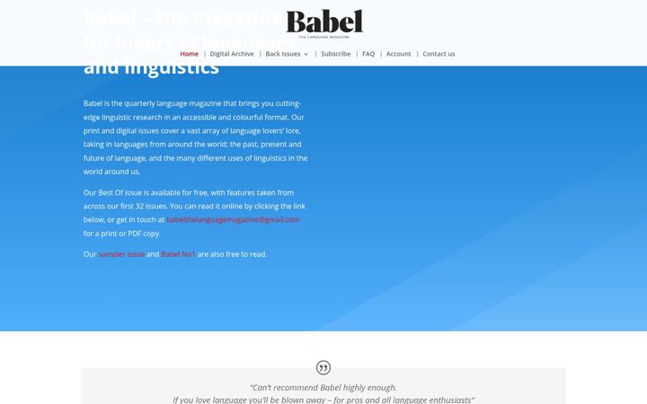 Screenshot of babelzine.co.uk