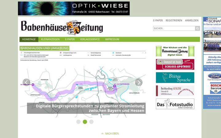 Screenshot of babenhaeuser-zeitung.de