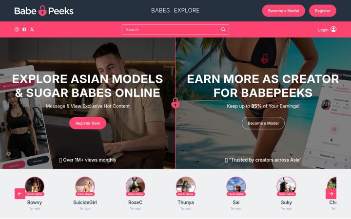 Screenshot of babepeeks.com