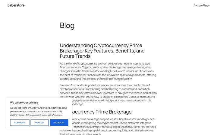 Screenshot of baberstore.com