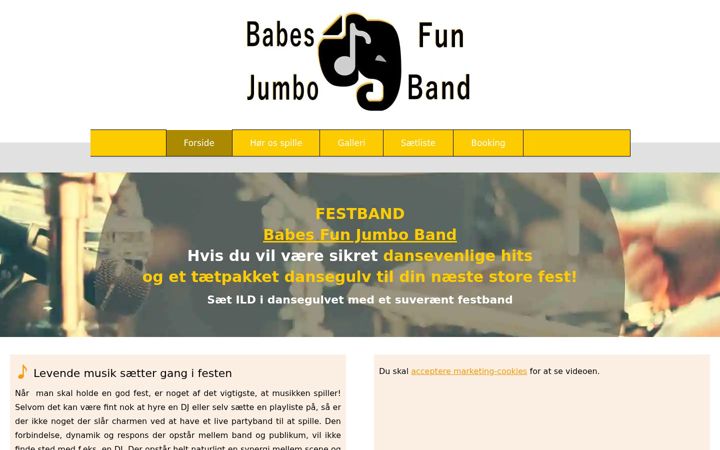 Screenshot of babesfunjumboband.dk