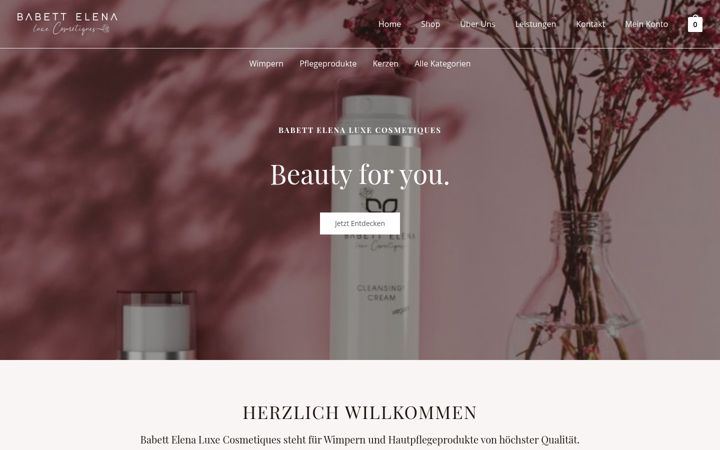 Екранна снимка на babettelena-cosmetiques.de