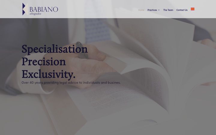 Screenshot of babianoabogados.com