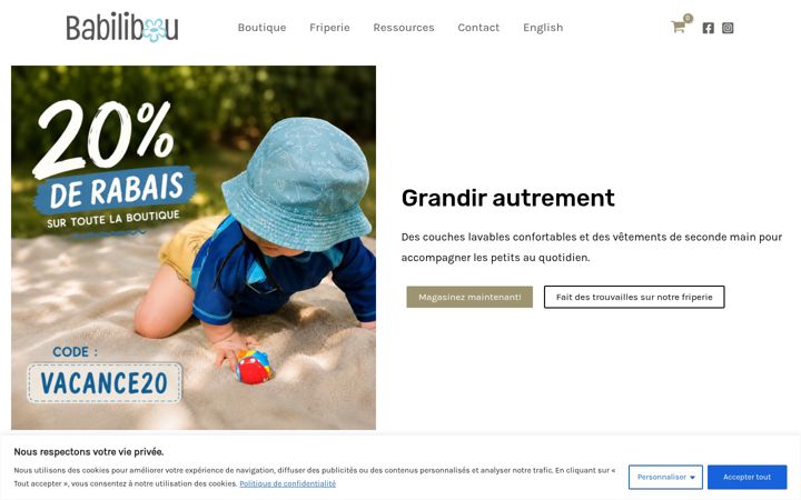 Screenshot of babilibou.ca