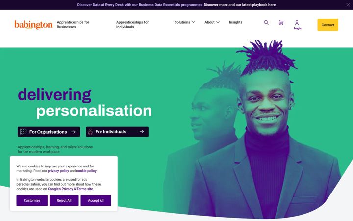 Screenshot of babington.co.uk