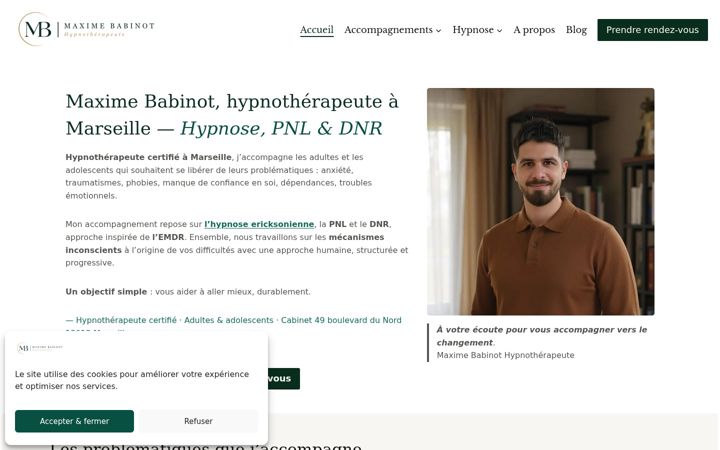 Screenshot of babinotmaxime-hypnose.fr