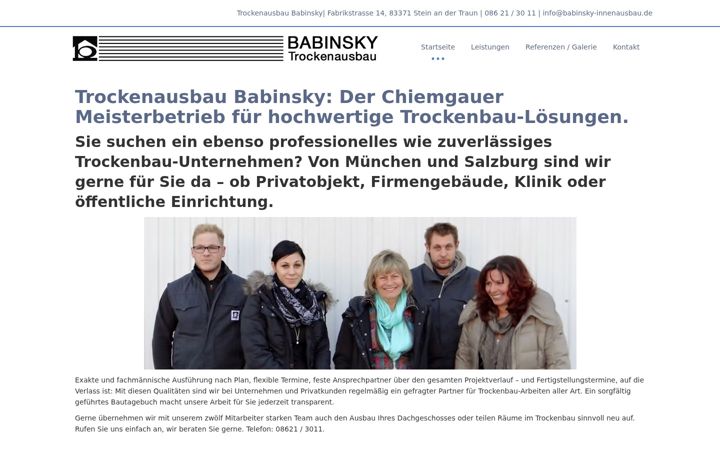 Screenshot of babinsky-innenausbau.de