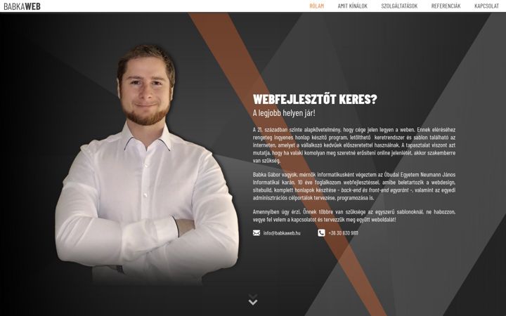 Screenshot of babkaweb.hu