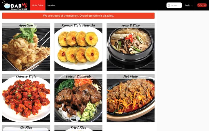 Screenshot of babkoreanfoodbbq.com