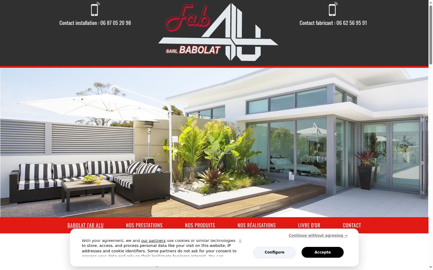 Screenshot of the consent banner shown before any interaction