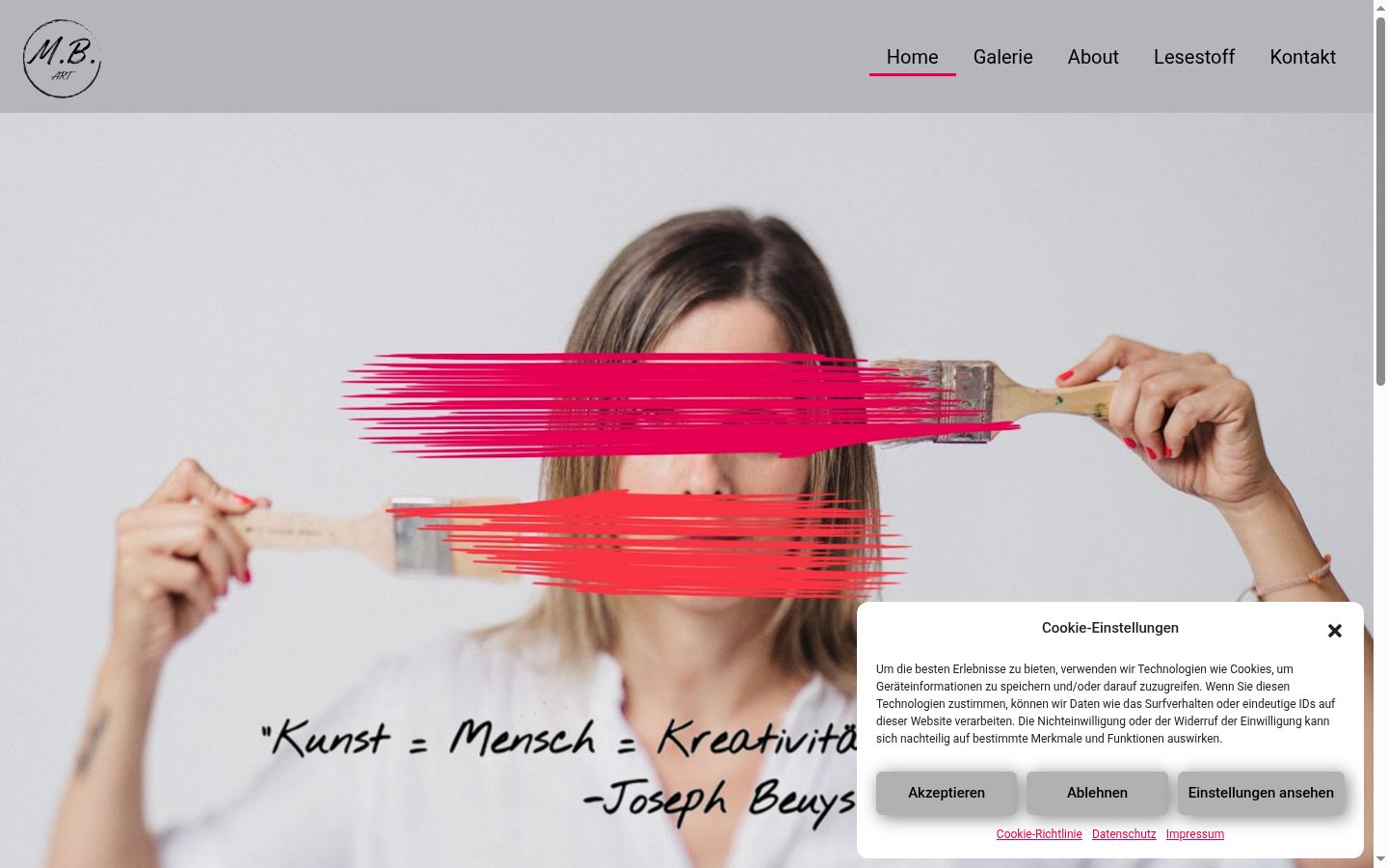 Screenshot del banner di consenso mostrato prima di qualsiasi interazione