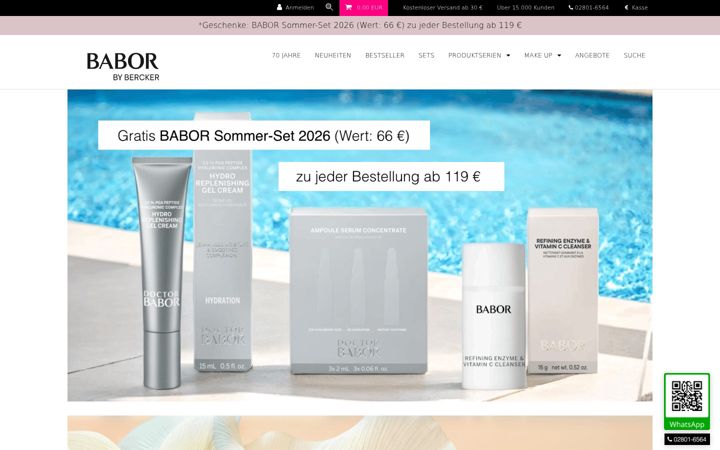 Screenshot of babor-beautyspa-bercker.de
