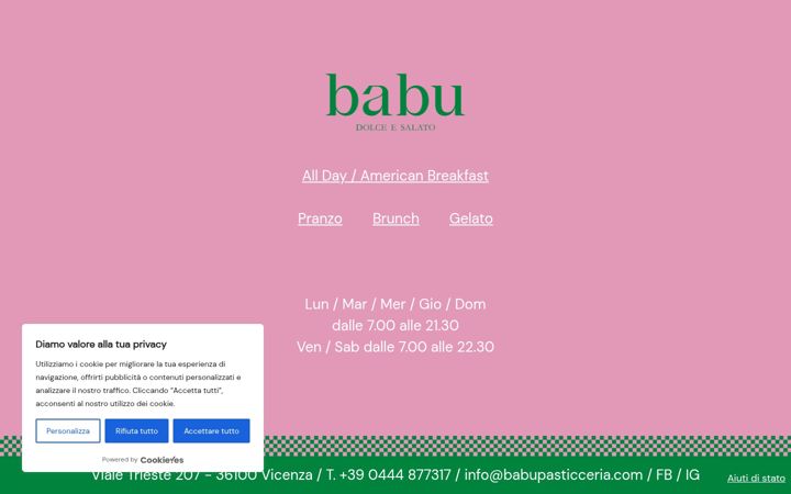 Screenshot of babupasticceria.com