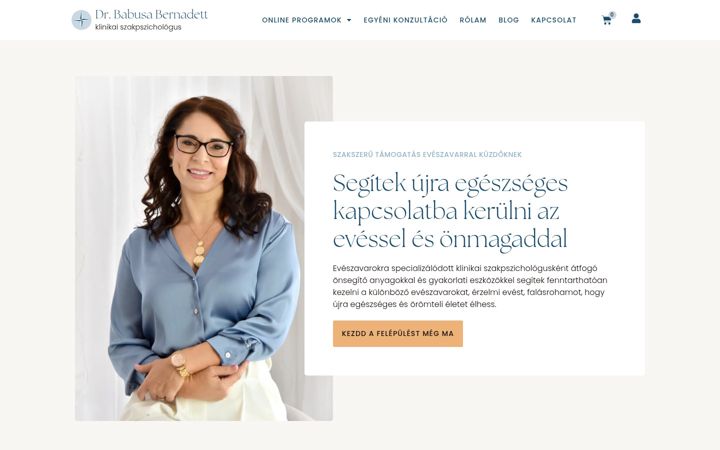 Screenshot of babusabernadett.hu