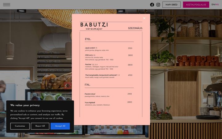 Screenshot of babutzi.hu